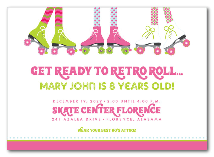 The Rollerskate Birthday Party Invitation