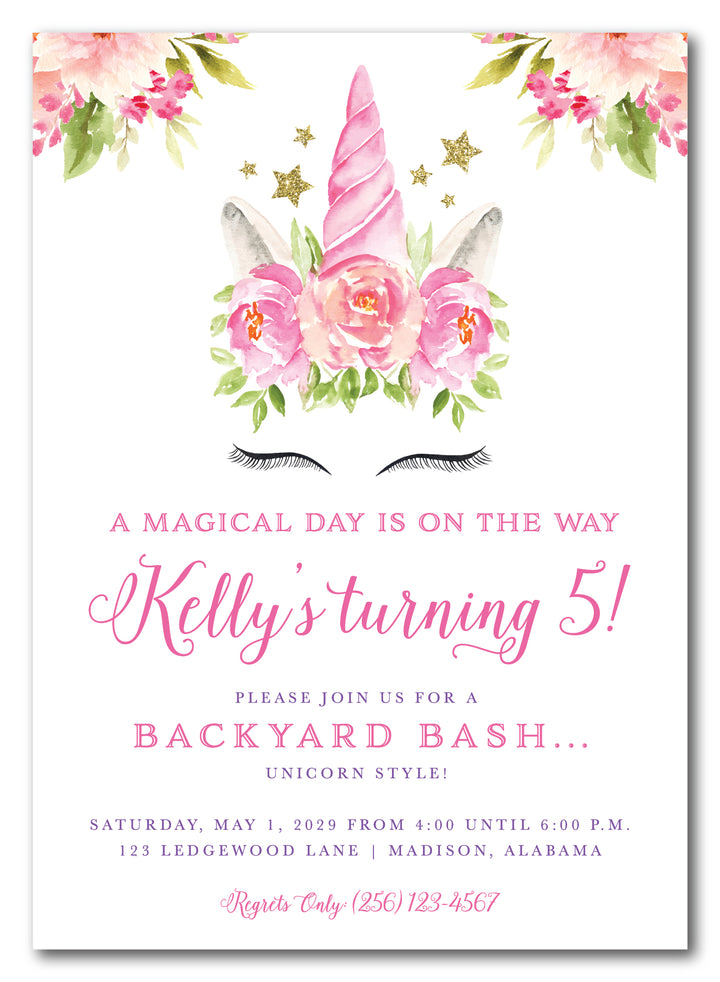 The Unicorn Birthday Party Invitation