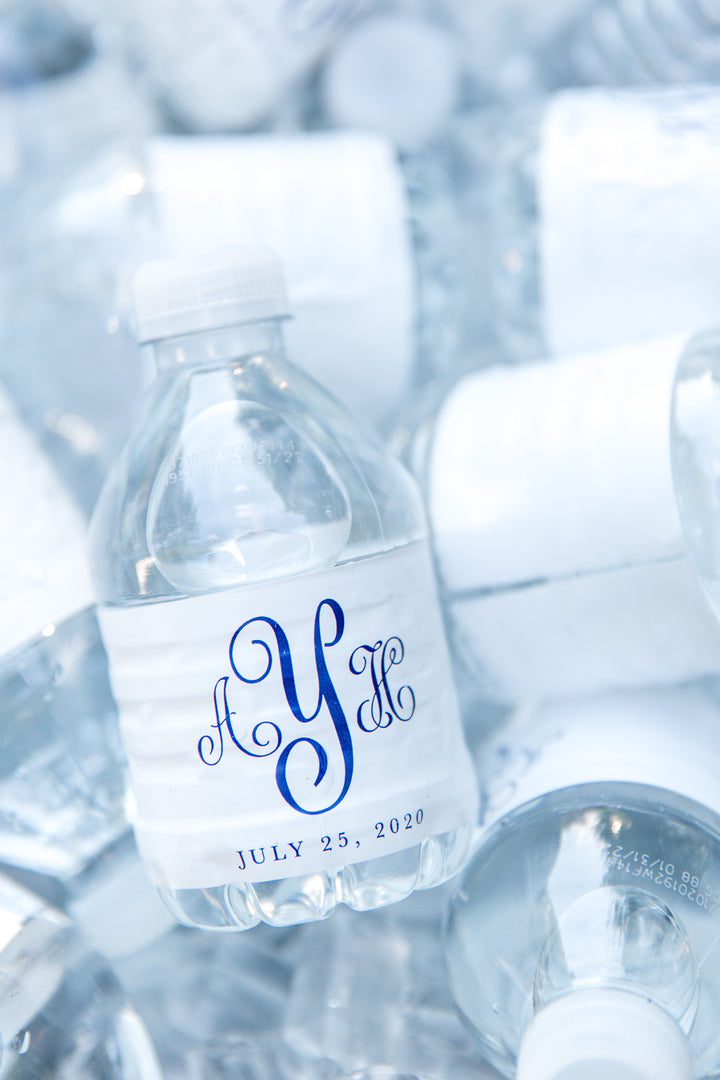 The Chic Monogram Water Bottle Label