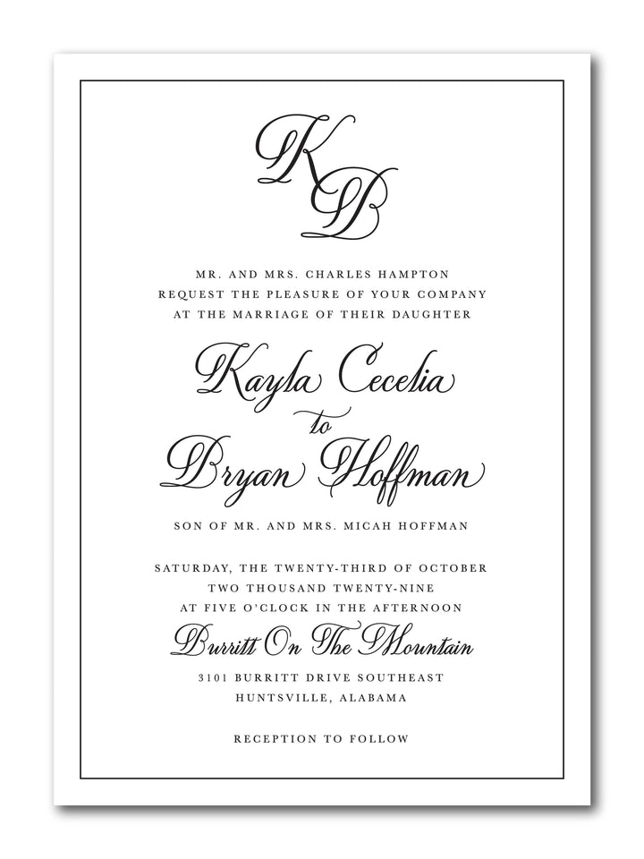 The Script Initials Wedding Invitation