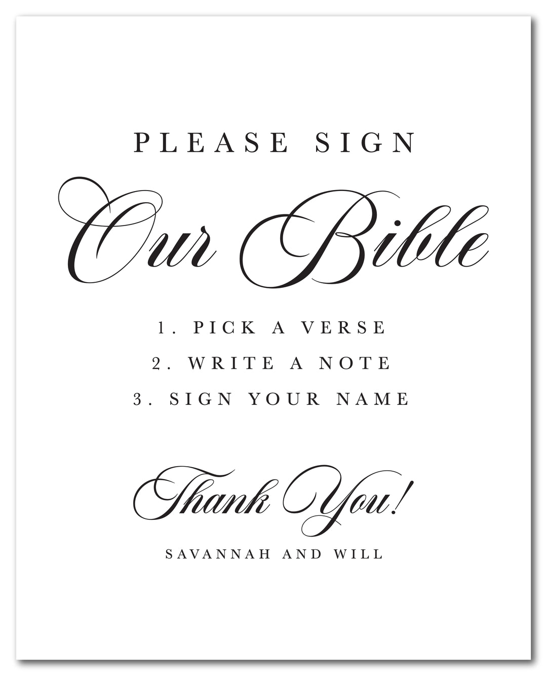 The Savannah Bible Guestbook Sign